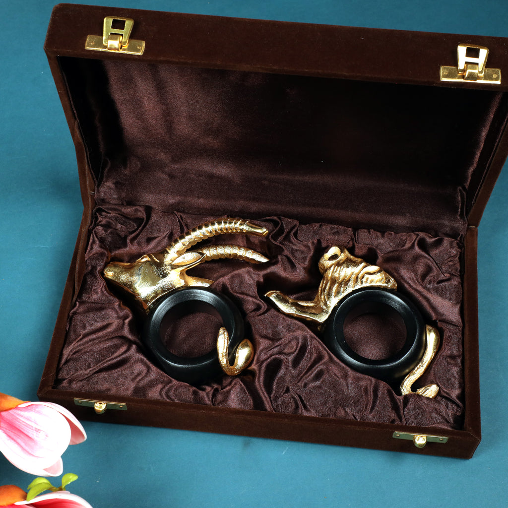 Sokka Premium Safari Napkin Ring Duo gift Set of 4