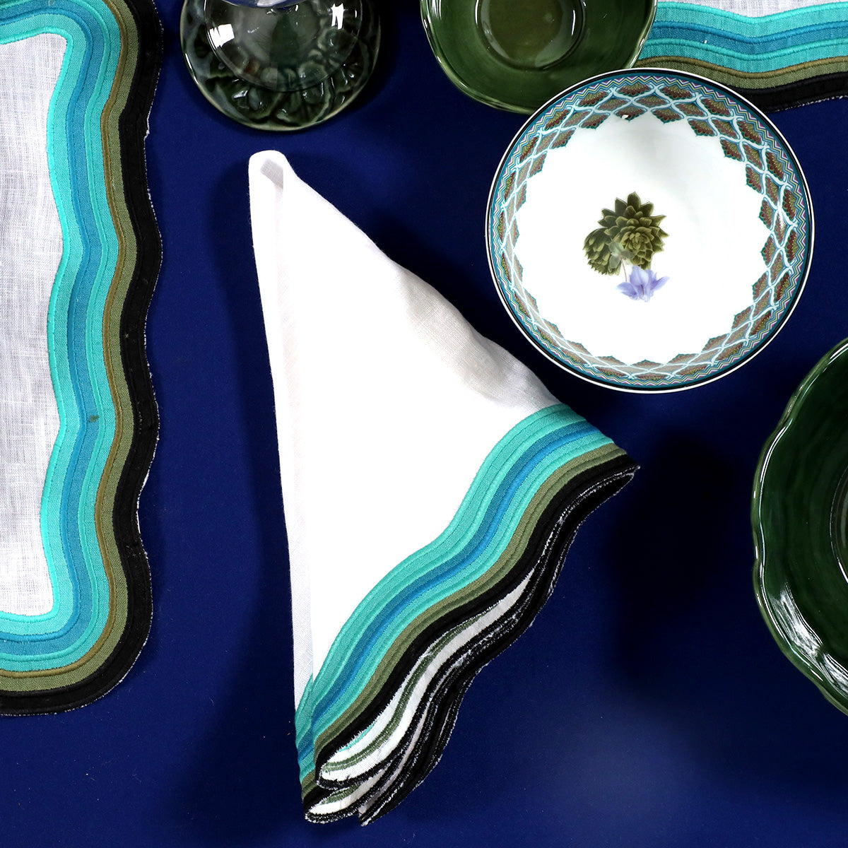 Mexican Embroidered 100% Pure Linen Table Napkin