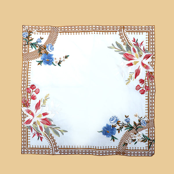 Victorian Romance Embroidered 100% Pure Linen Table Napkin (18