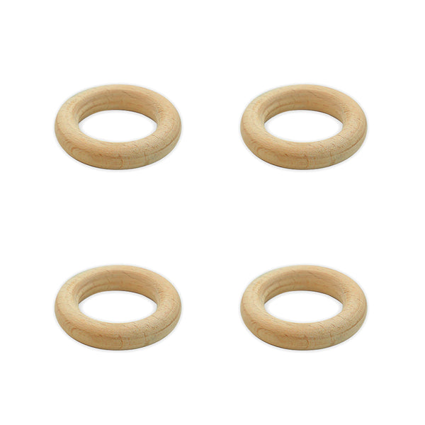 Bella Wooden Handcrafted Napkin Ring (dia 1.75” - Set of 4)