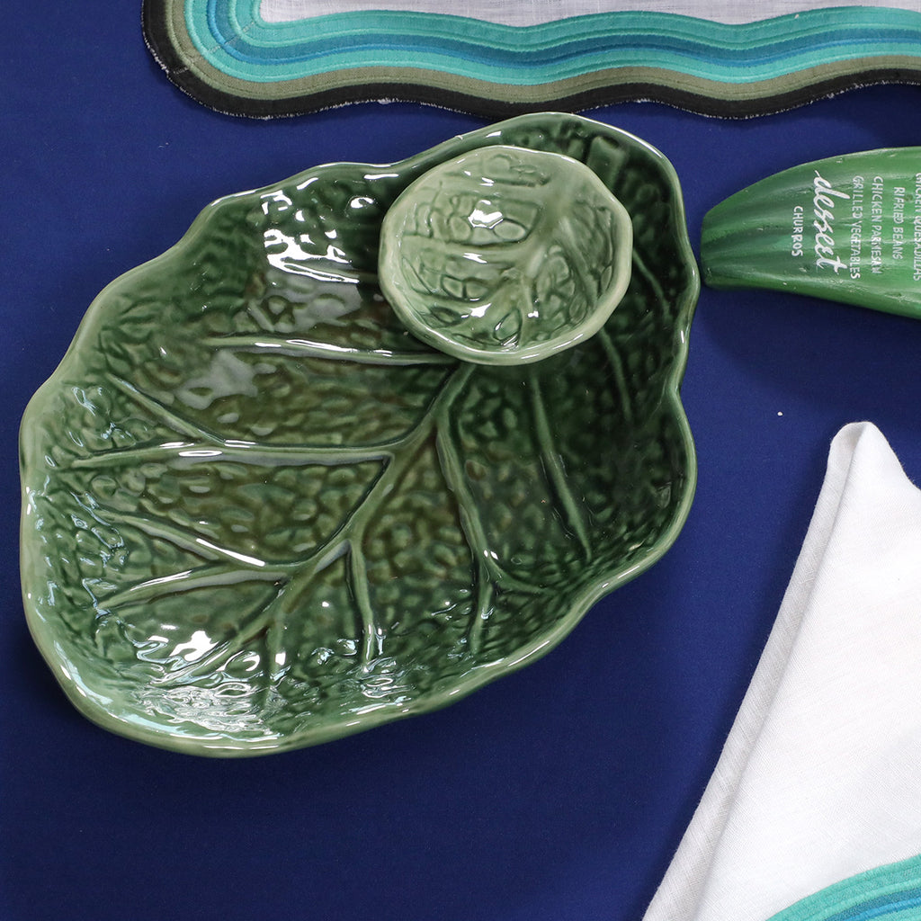 Mexican Leaf Shaped Dip Platter(34 X 24 X 5.5 CM)