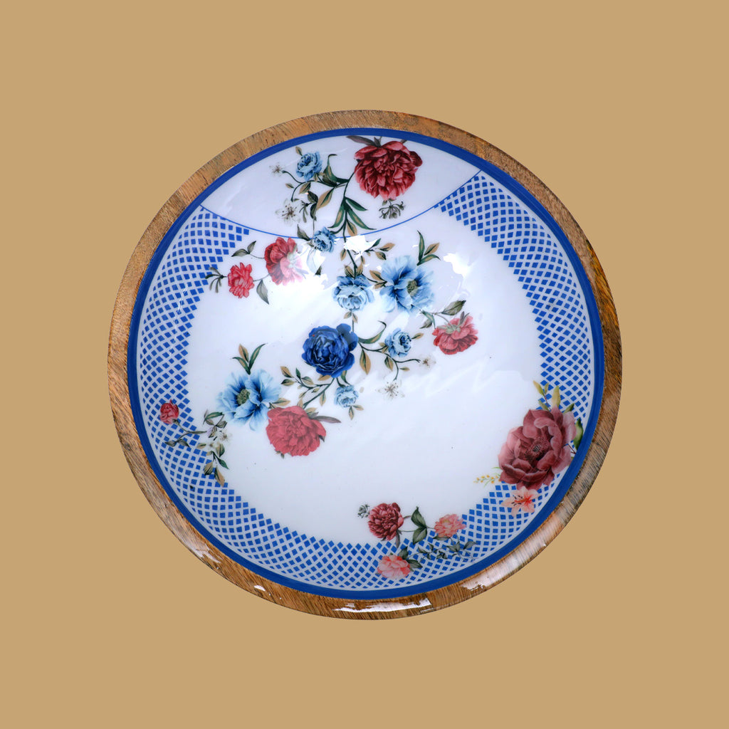 Victorian Romance Wooden Salad Bowl (12 X 12 X 3.25)