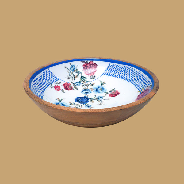 Victorian Romance Wooden Salad Bowl (12 X 12 X 3.25)