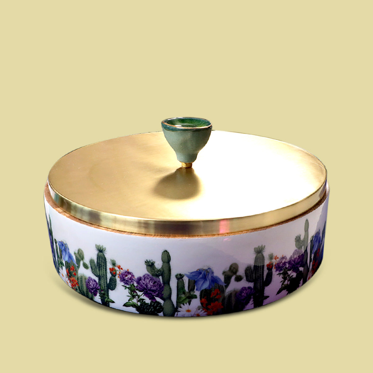 Mexican Wooden Roti Box with Metal Lid