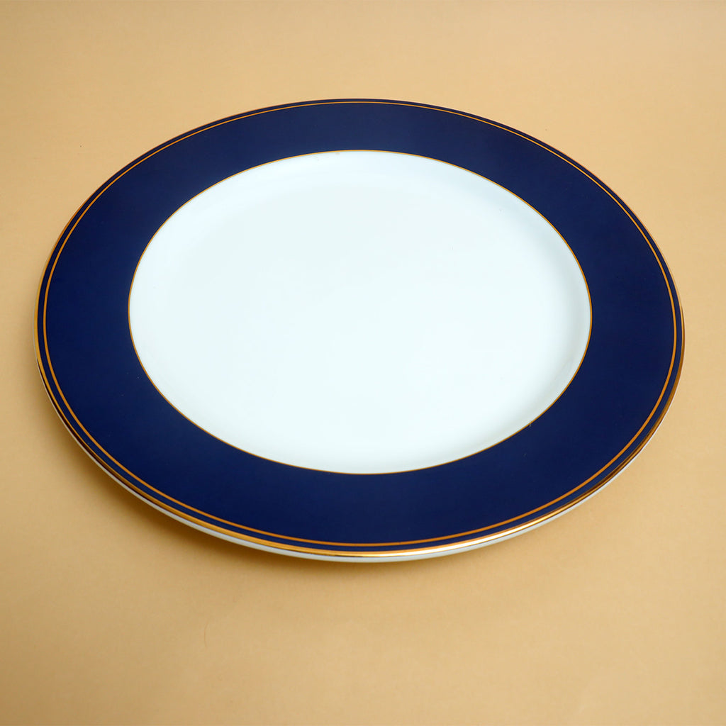 Victorian Romance Charger Plate Blue with 24K Gold (Dia 13')