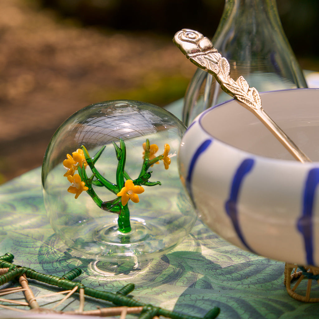 Jardin Glass Table Decor Sphere (Yellow dia 5”)