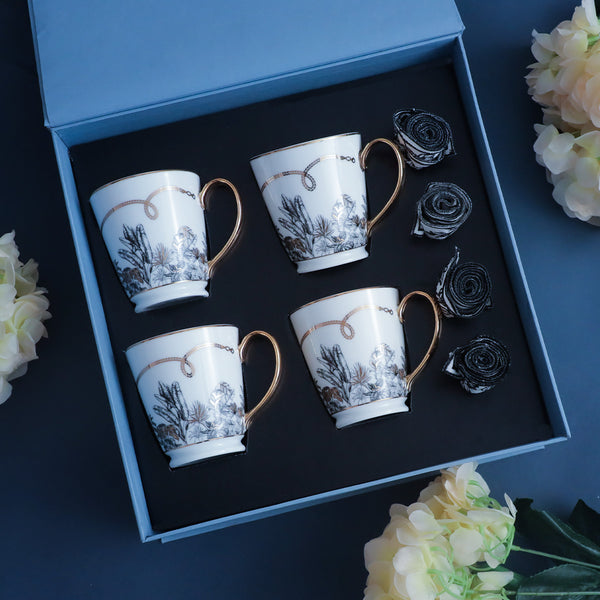 Safari Gift Set of Coffee Mug with 24K Gold Printed Design and Cocktail Napkins