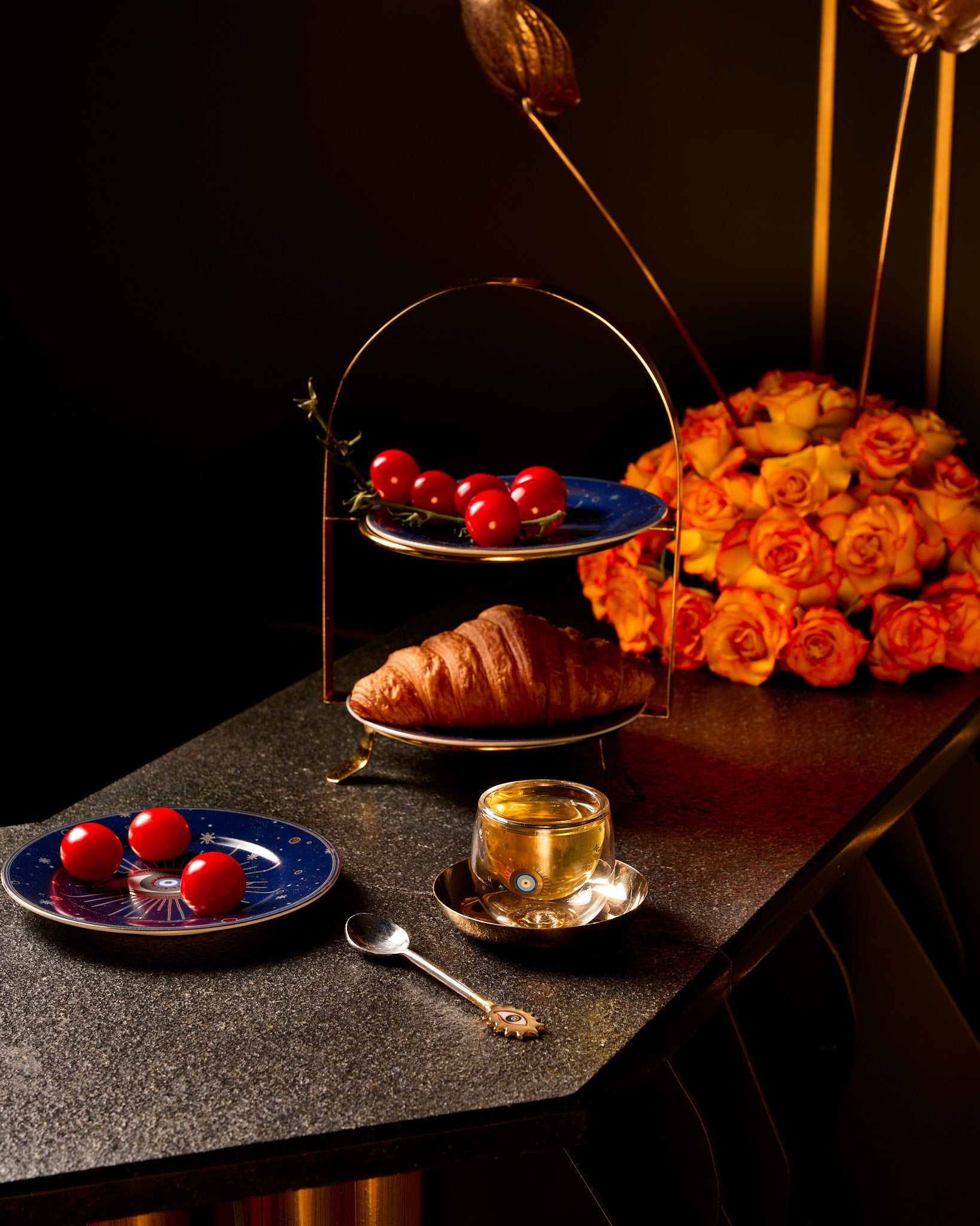 Evil Eye 2 Tier Cake Stand with BB plates