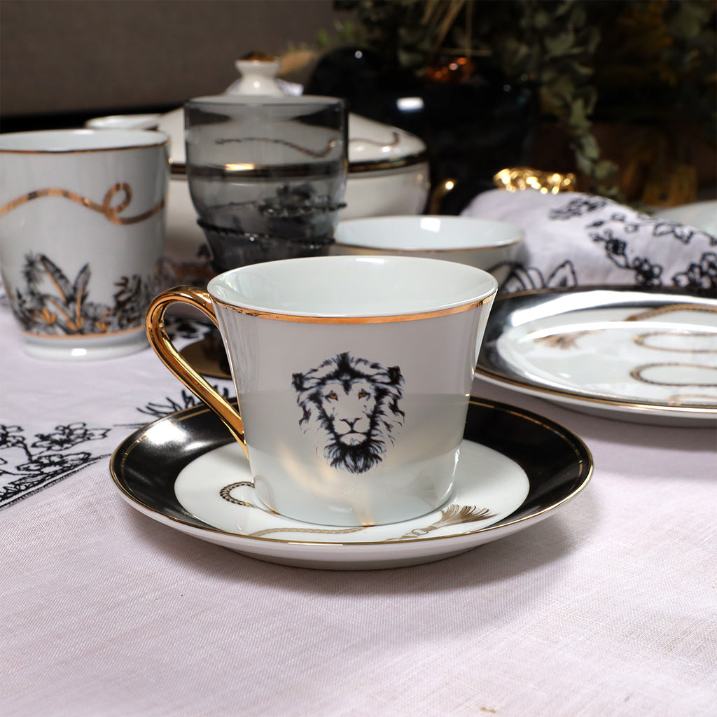 Safari Lion Cup & Saucer Set (220 ml)