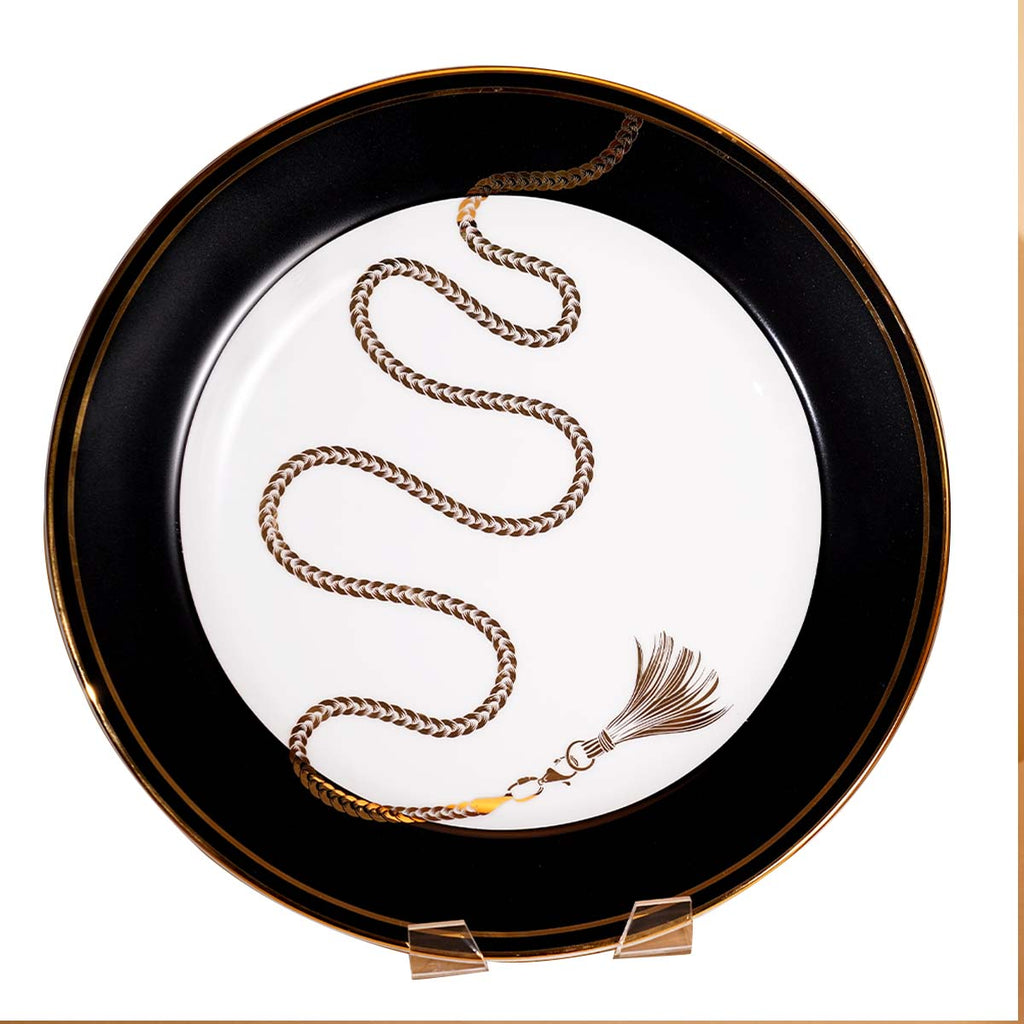 Safari Porcelain Printed Charger Plate with 24K Gold Rim (dia 13”)