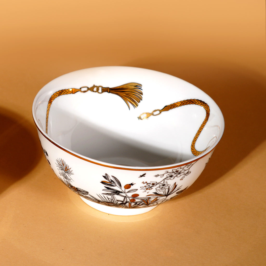 Safari Porcelain Printed Side bowl with 24K Gold 16 CM