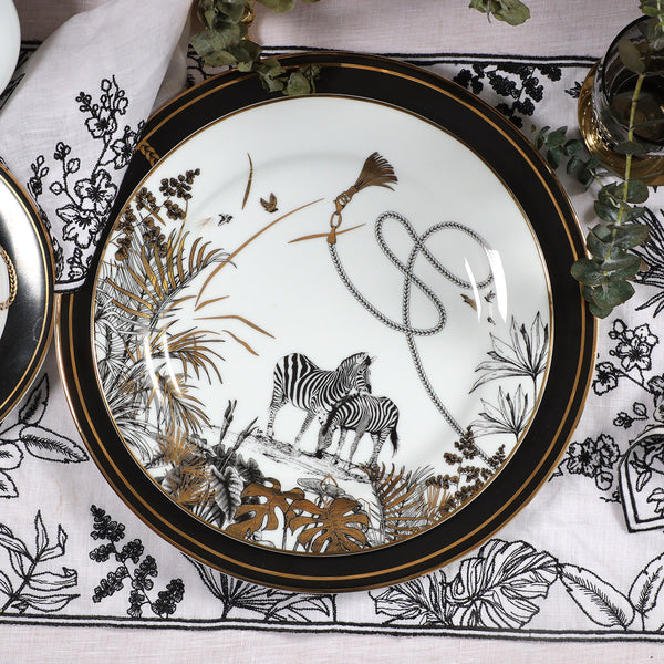 Safari Zebra Dinner Plate(dia 10')