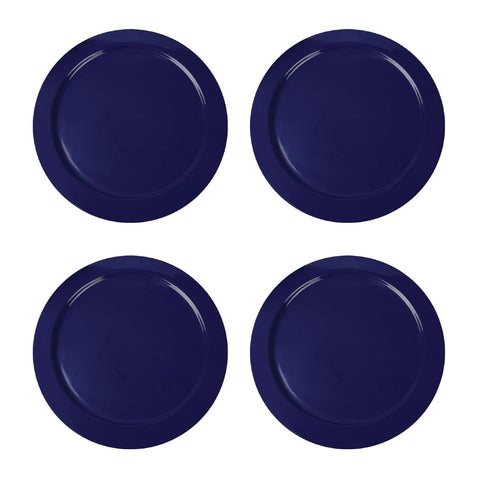 Andam Wooden Blue Charger Plate (Dia 13 - Set of 4)