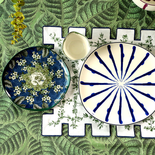 Jardin Printed Blue Side Plates (Dia 8')