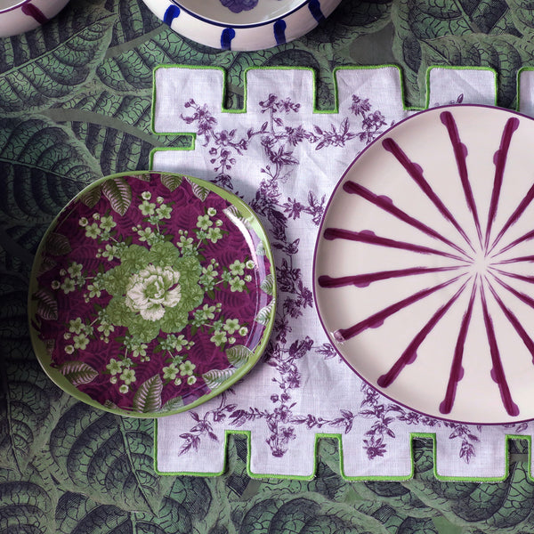 Jardin Printed Purple Side Plates (Dia 8')
