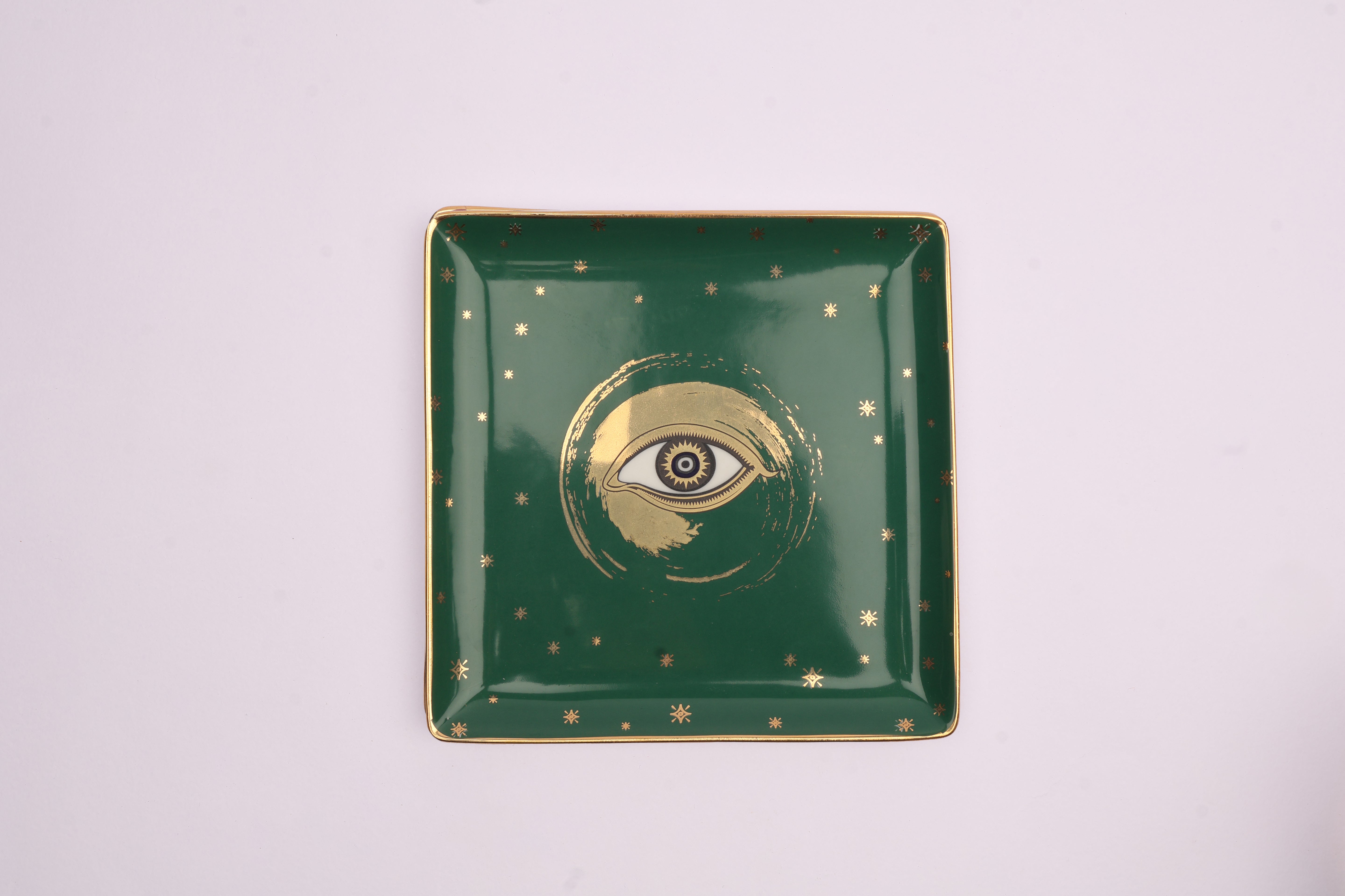Evil Eye Snack Plate- Green