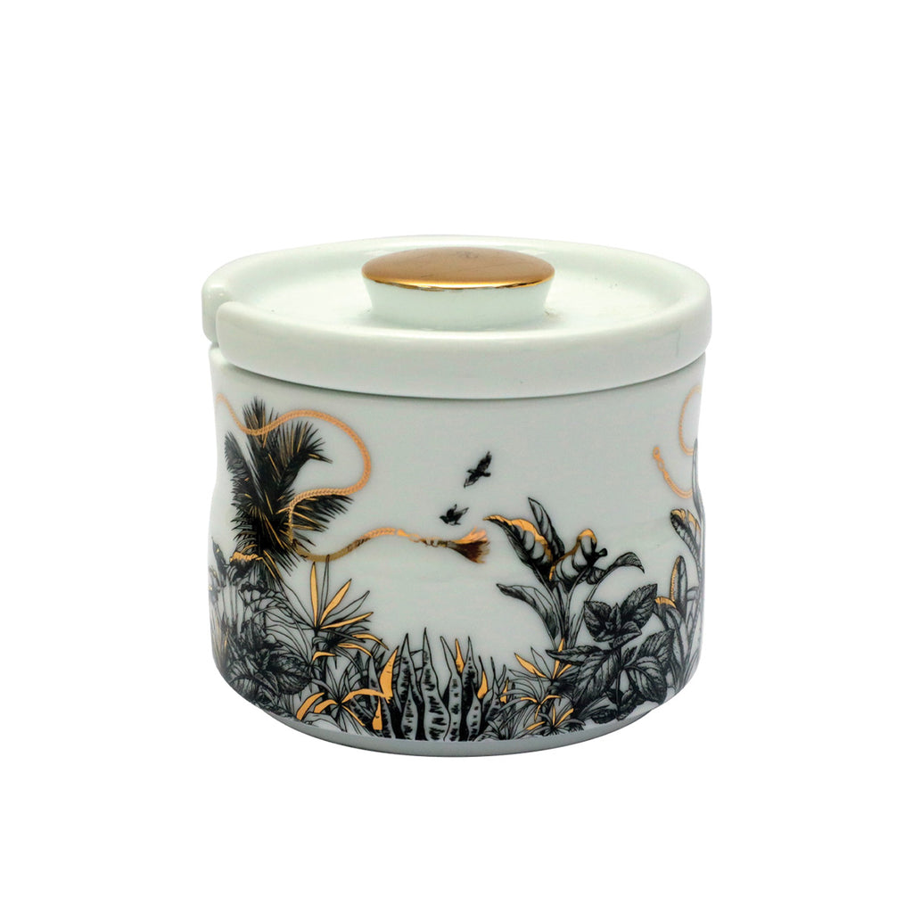 Safari Porcelain Sugar Pot with 24K Gold Print (Dia 3.2 Ht 2)