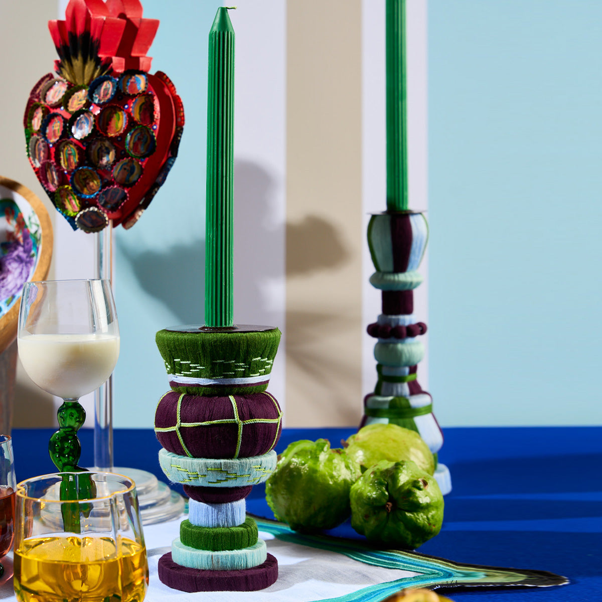 Mexican Threadwork Single Candle Stand (Medium)