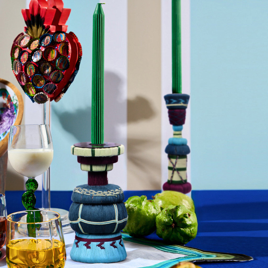 Mexican Threadwork Single Candle Stand (Medium)