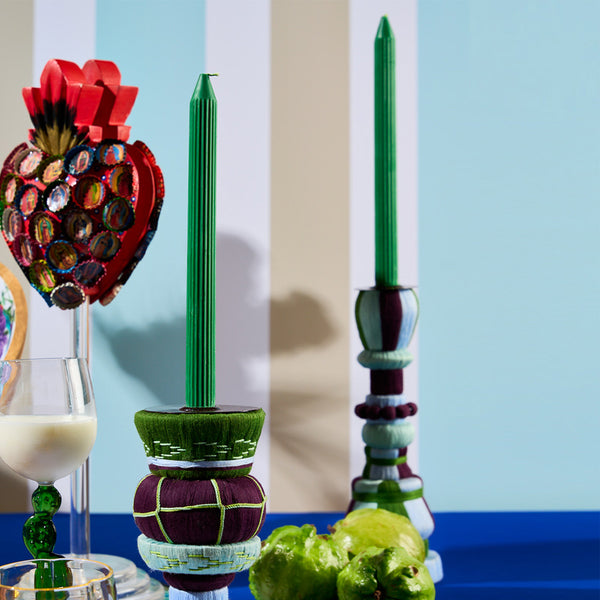 Mexican Threadwork Single Candle Stand (Tall)