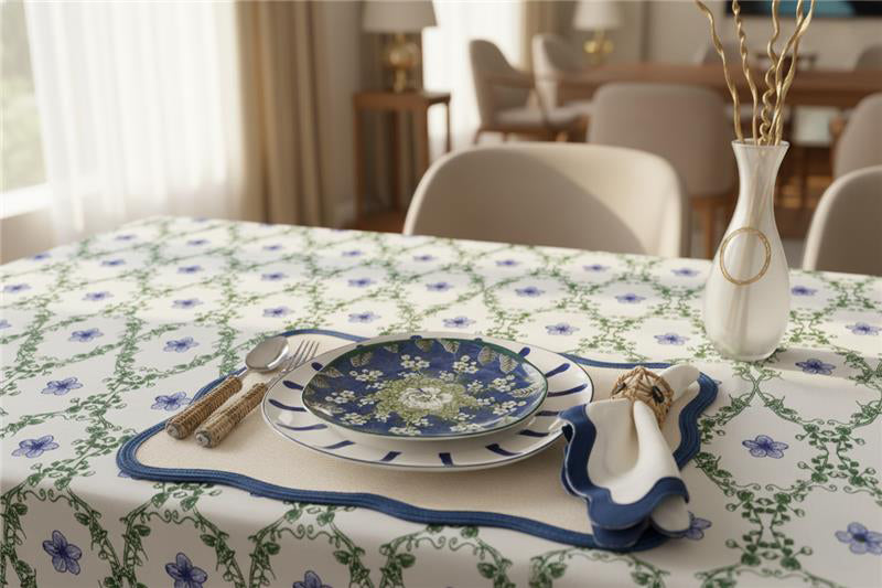 Scallop Blue Placemat & Table Napkin