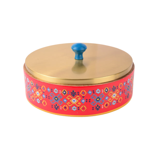 Andam Wooden Roti Box With Metal Lid (9.5 X 3.25)