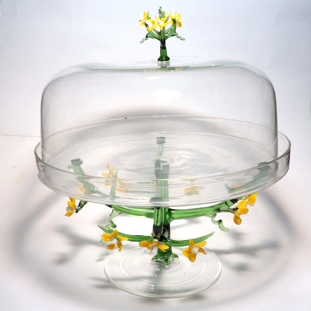 Jardin Cake Stand Yellow (Dia 12 ht 10.5)