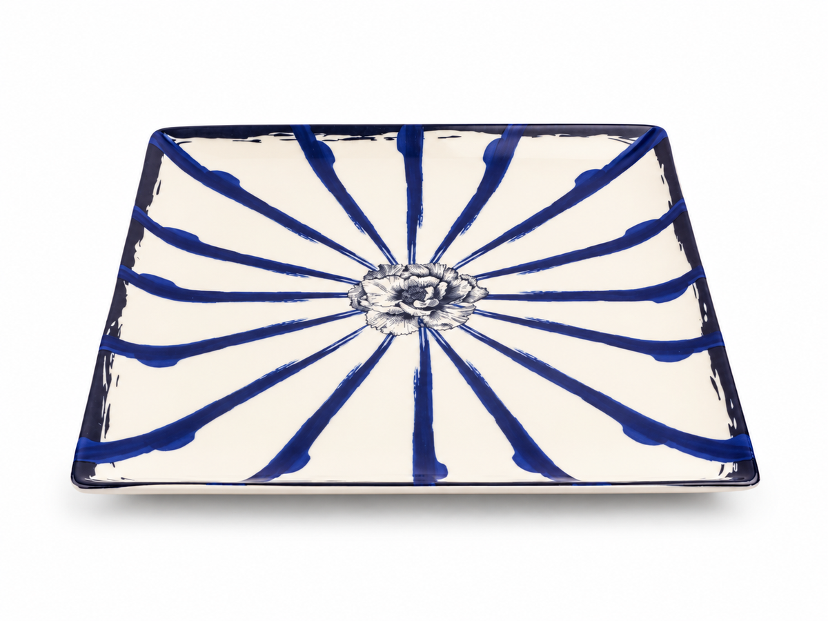 Jardin Square Plate- Blue