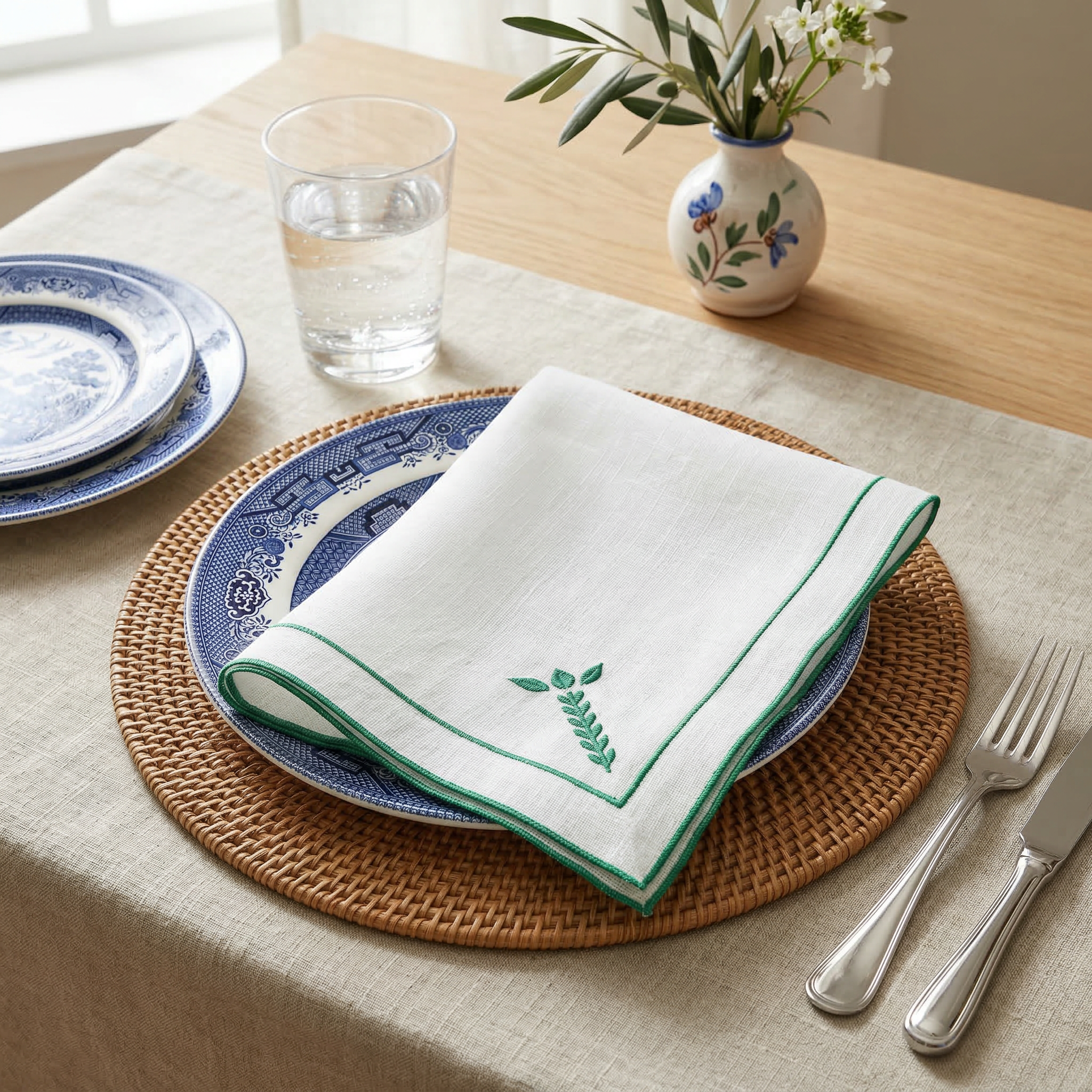 Tenkaya White Green Placemat