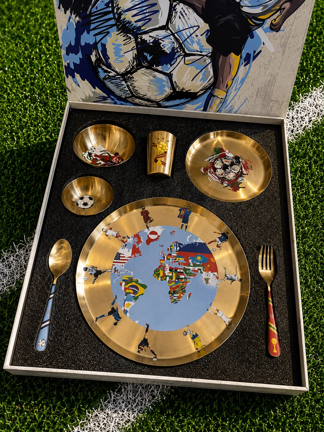 Kansa Drip Grand Set of 7 collection- The Globe & The red side plate