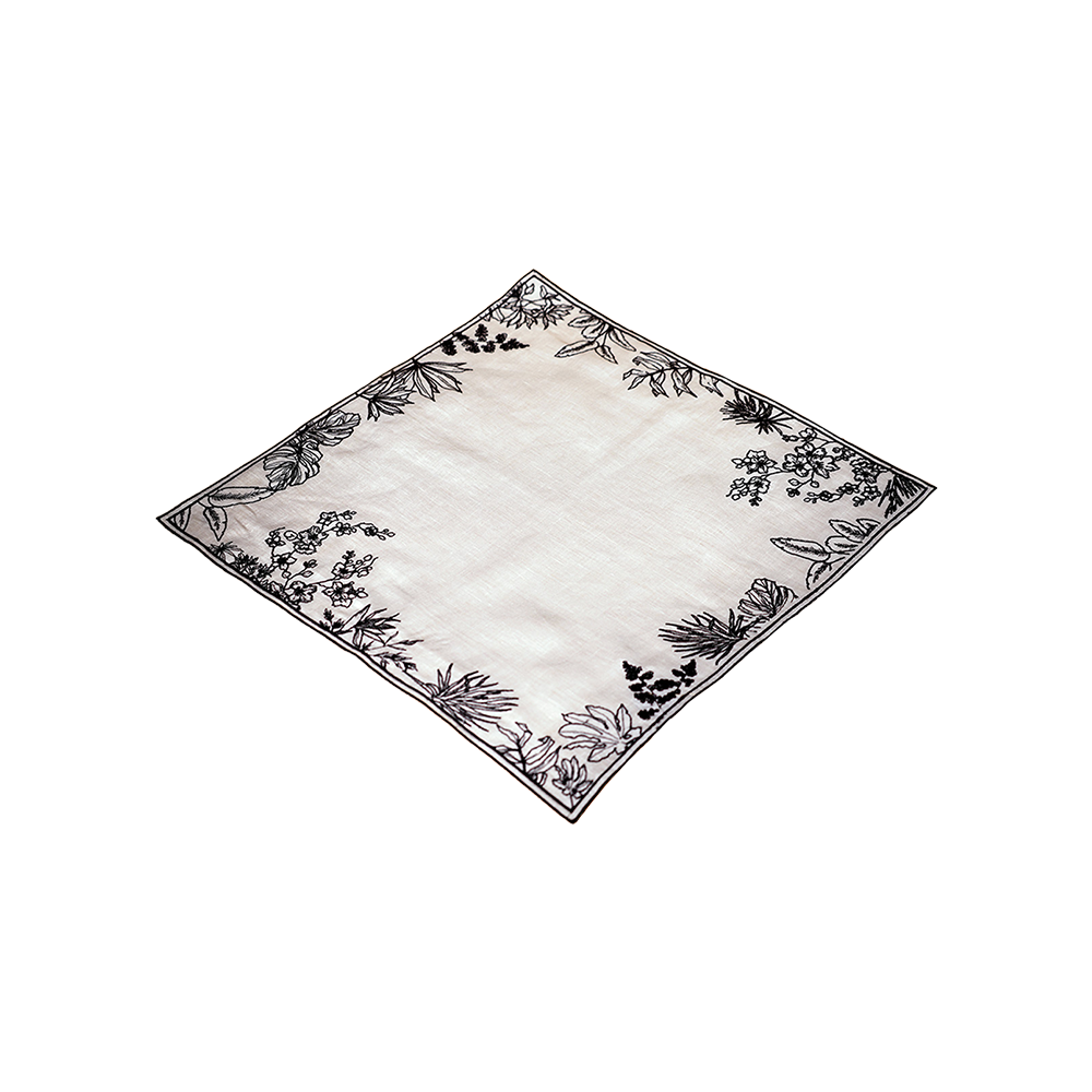 Safari white embroidered Cocktail Napkin