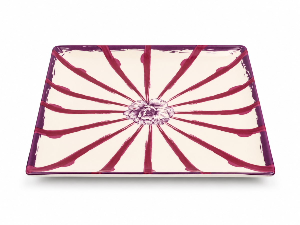 Jardin Square Plate- Purple
