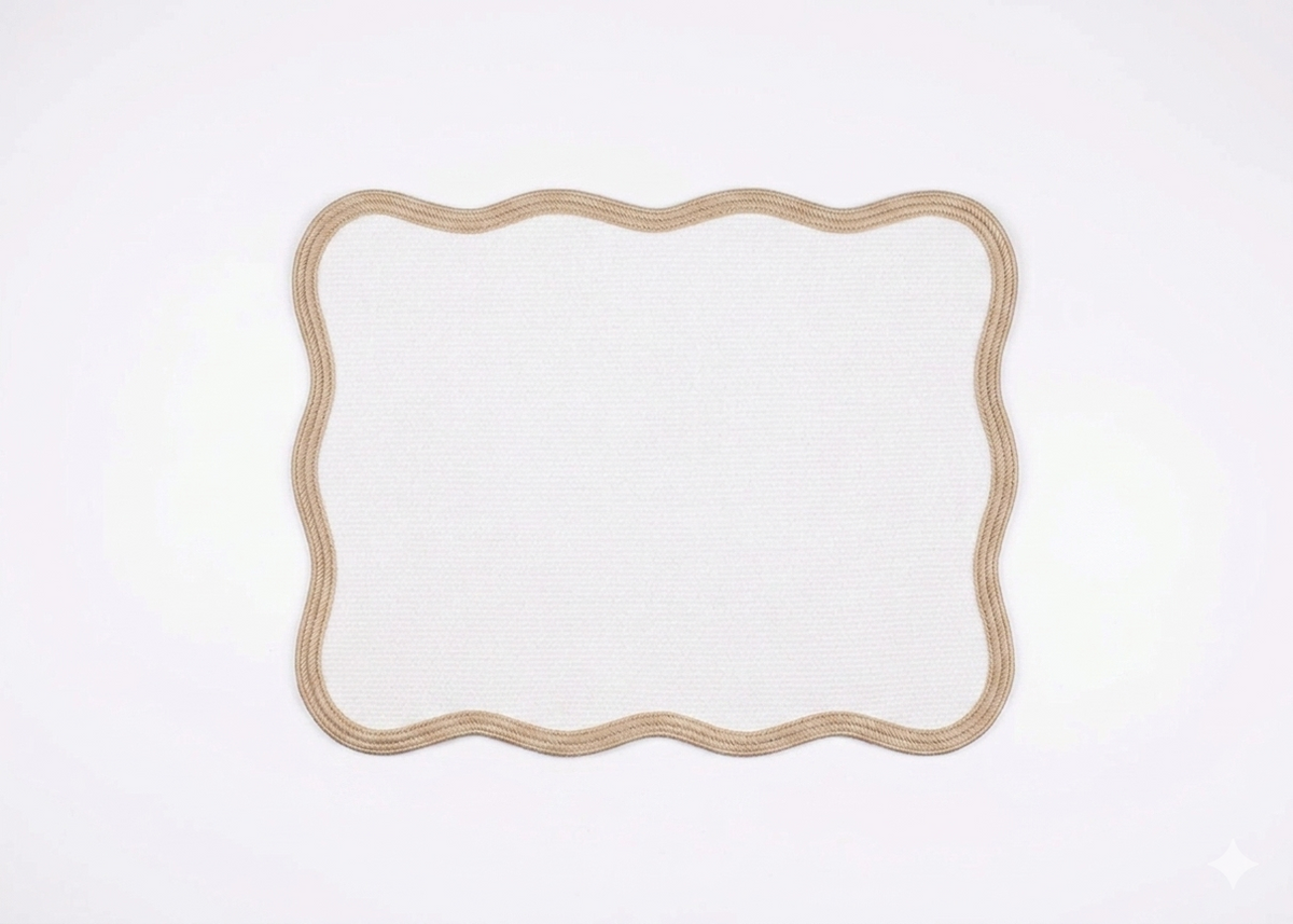 Scallop water-resistant placemat in beige - Sokka Tableware