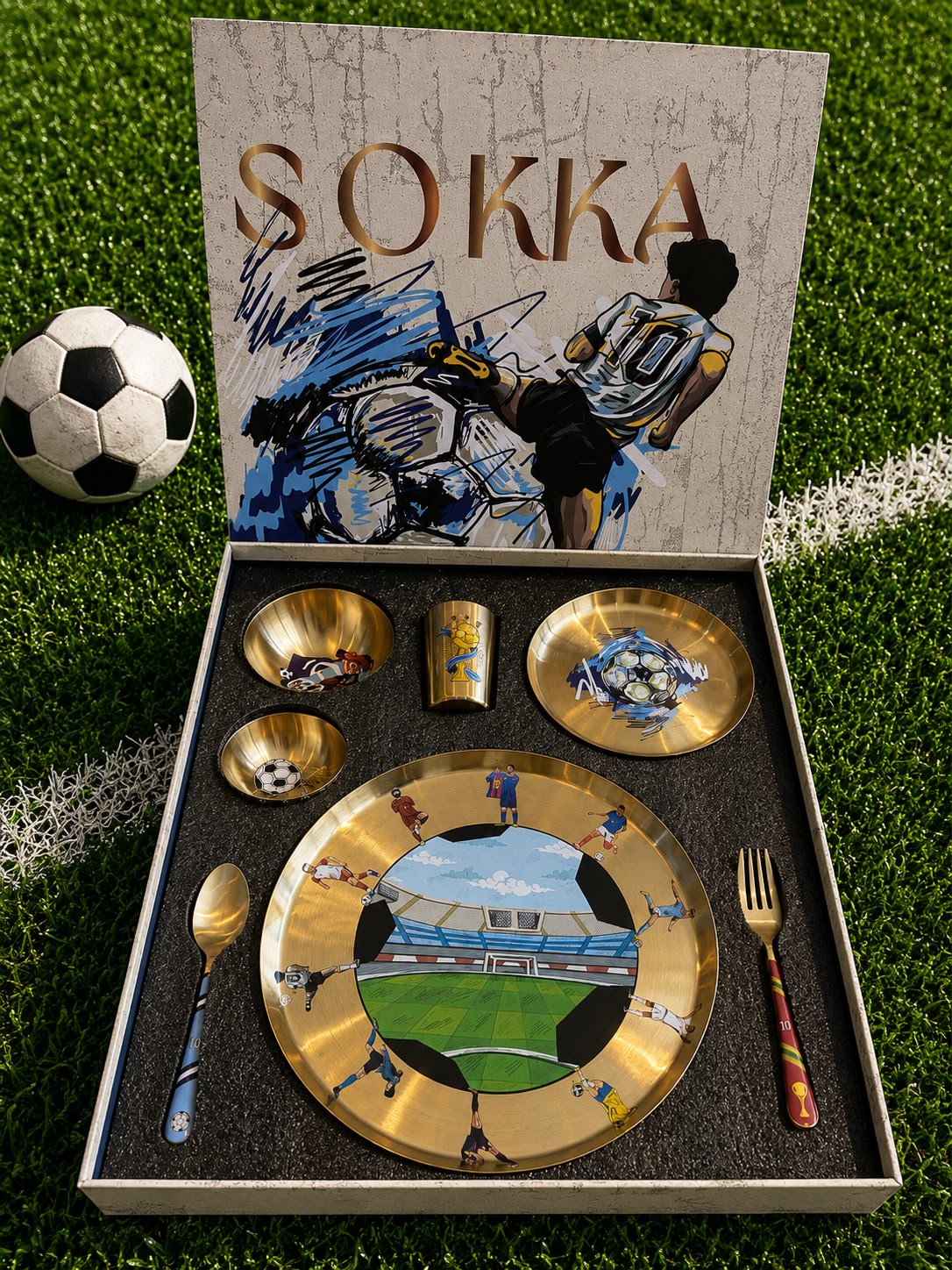 Kansa Drip Grand Set of 7 collection- The Stadium & The Blue side plate