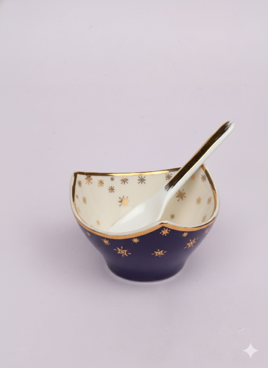 Evil eye star dip bowl & spoon