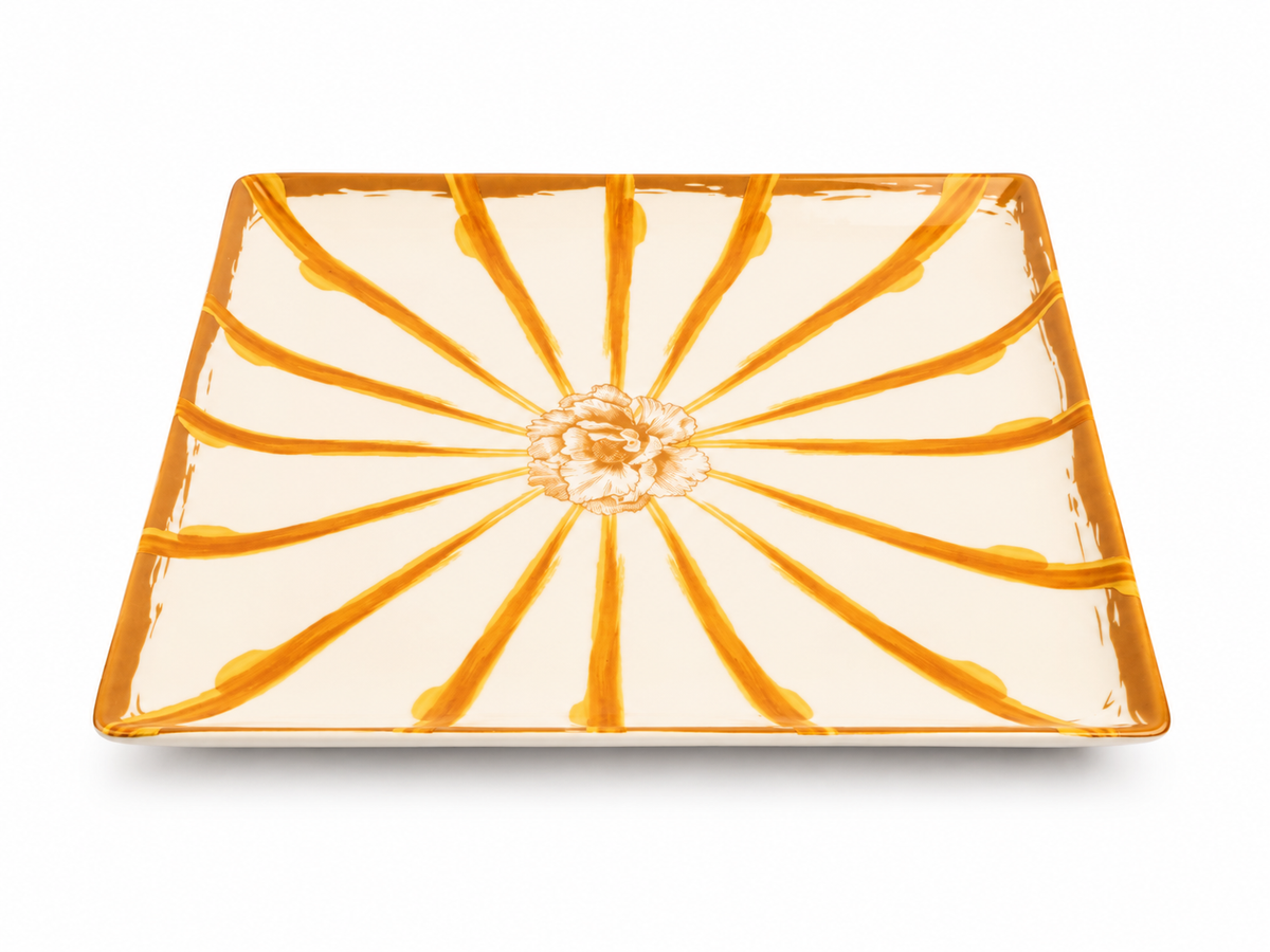 Jardin Square Plate- Yellow