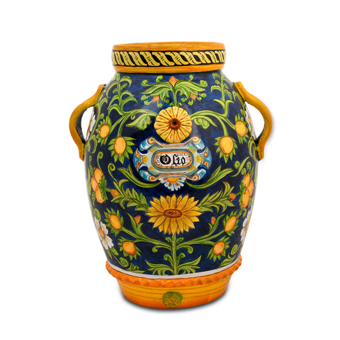 Bella Handpainted Ceramic Amalfi Lemoncino Vase (Ht 16.5)