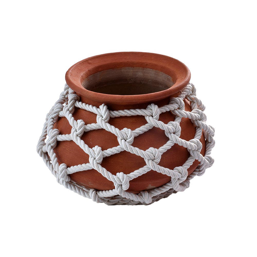 Ishaara Terracotta with rope artisan pot medium