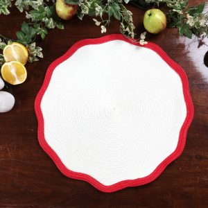 Scallop Water-resistant Dinning Placemat- Red